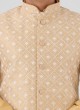 Art Silk Golden Color Nehru Jacket